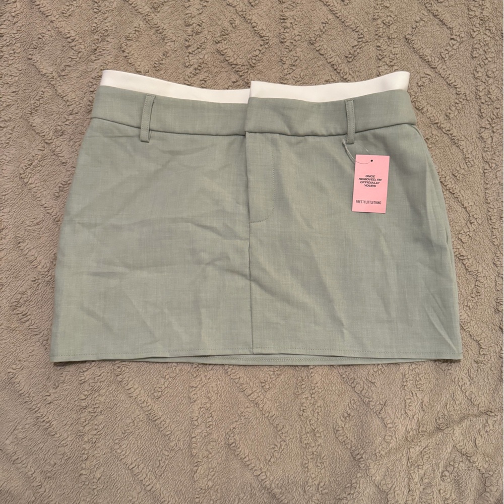 PrettyLittleThing Elegant Sage Mini Skirt